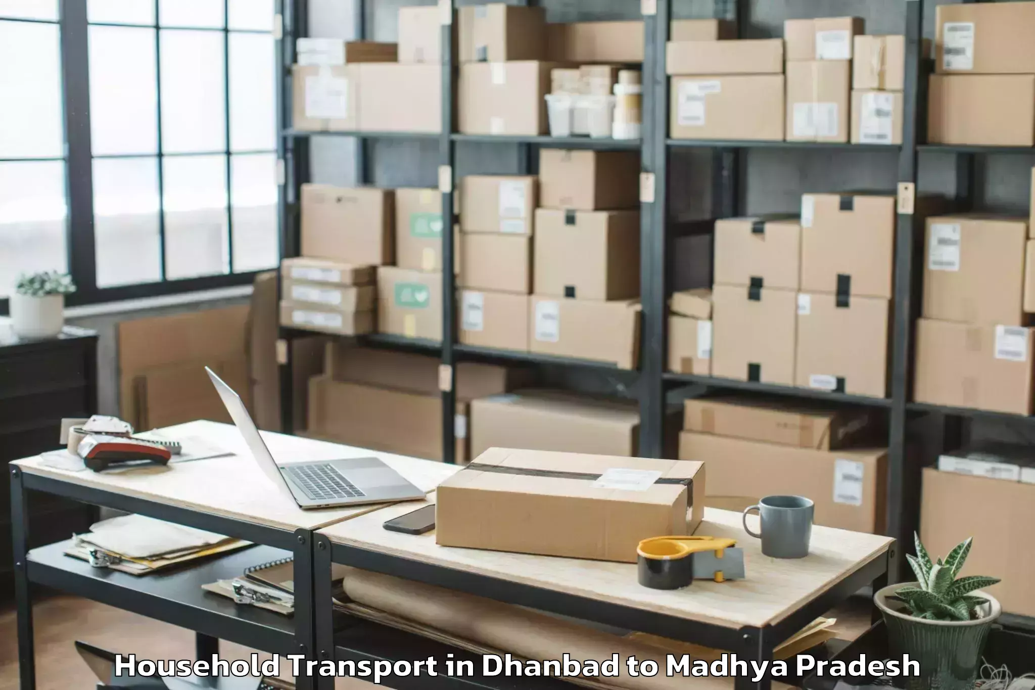 Top Dhanbad to Sailana Household Transport Available